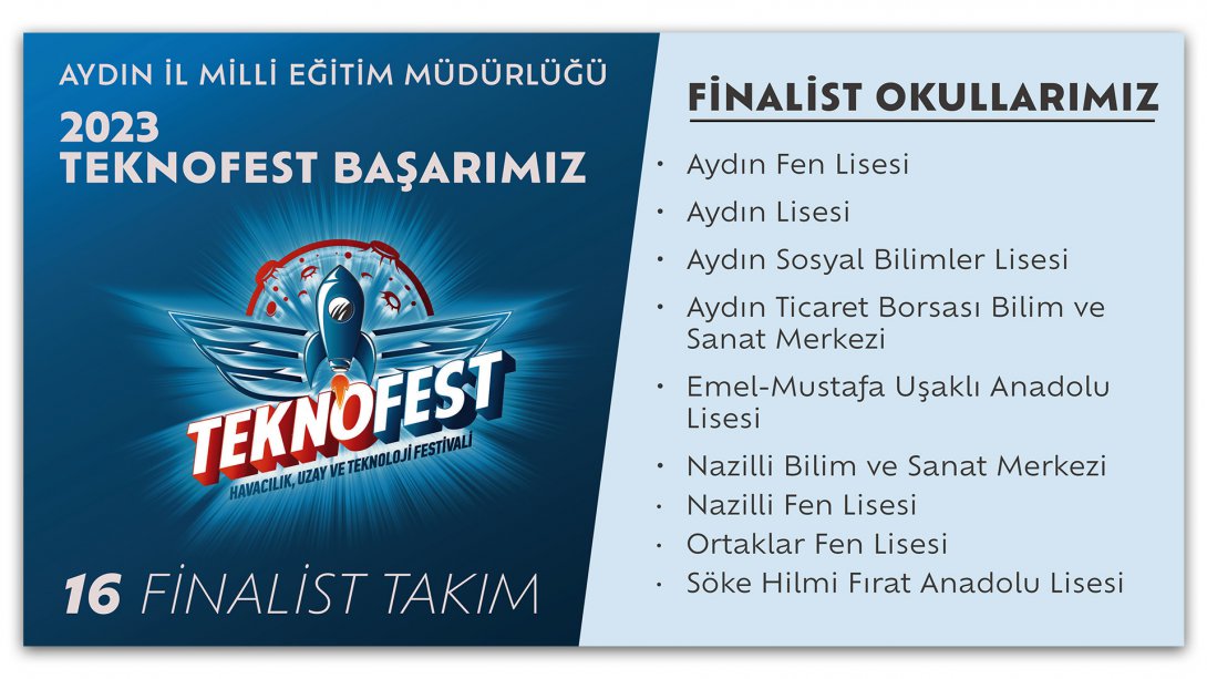 Aydın'dan 16 Finalist Takımımızla TEKNOFEST 2023 Finallerinde İstanbul'dayız!