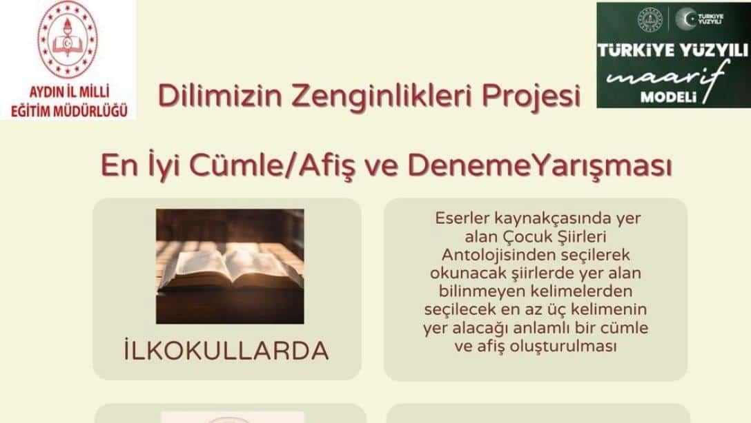 DİLİMİZİN ZENGİNLİKLERİ PROJESİ EN İYİ CÜMLE/AFİŞ YARIŞMASI